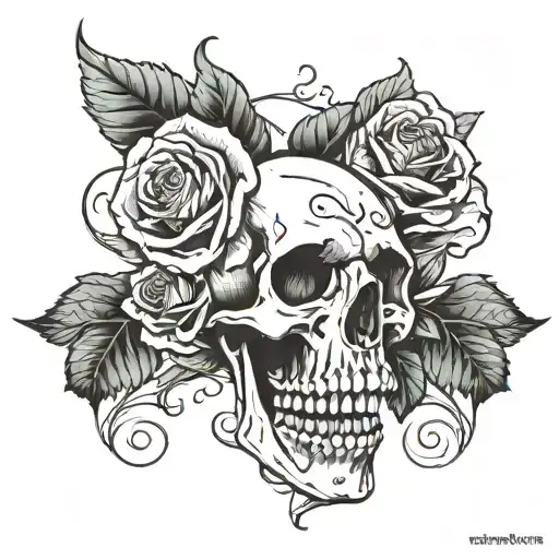 Skull And Rose