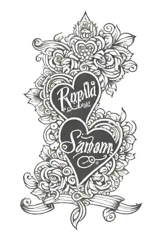 Rupali And Sanyam Name With Love Heart
