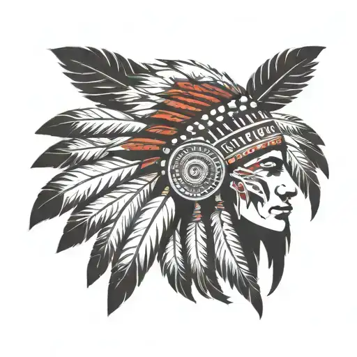 Indian Headress Facing East Side