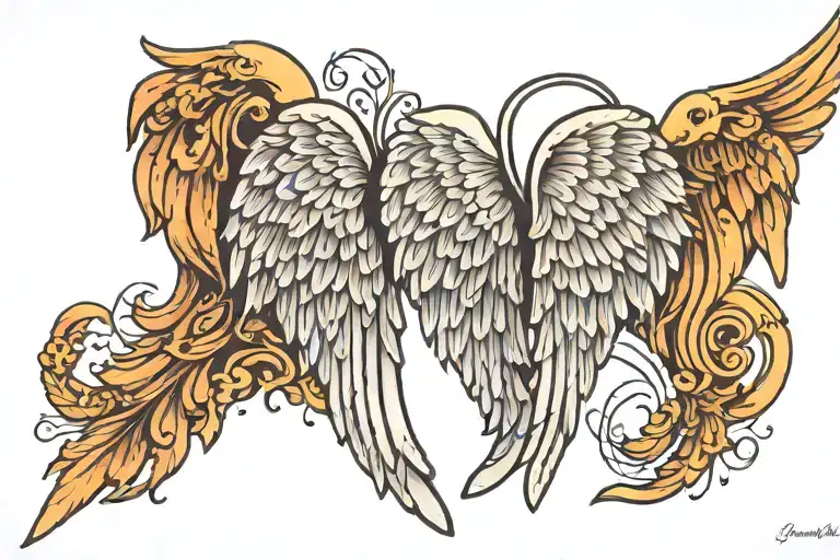 Angel Wings In Memory Of My Grandpa Death Date