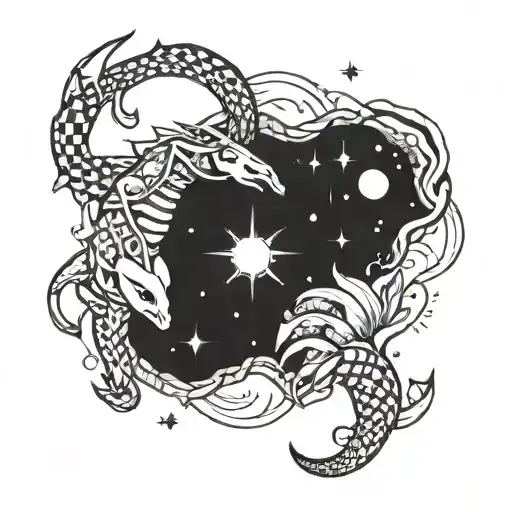 Capricorn And Scorpio Constellation Merging Together