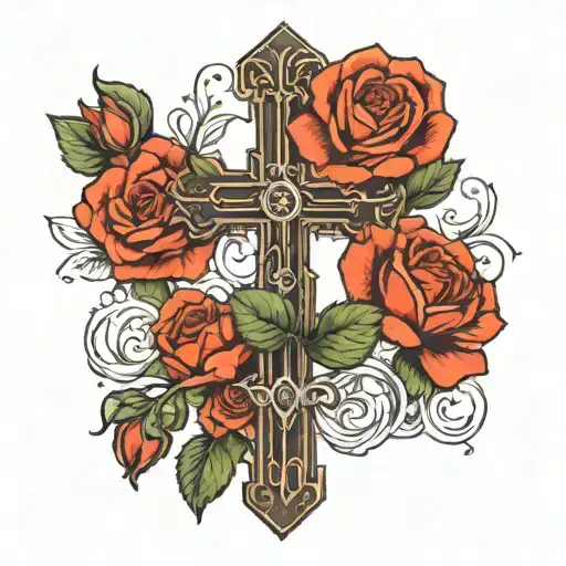 Cross And Roses Dark For Cover