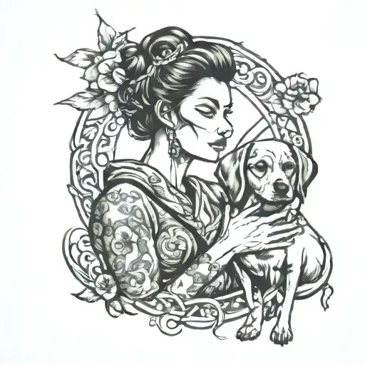 Woman Holding Dog