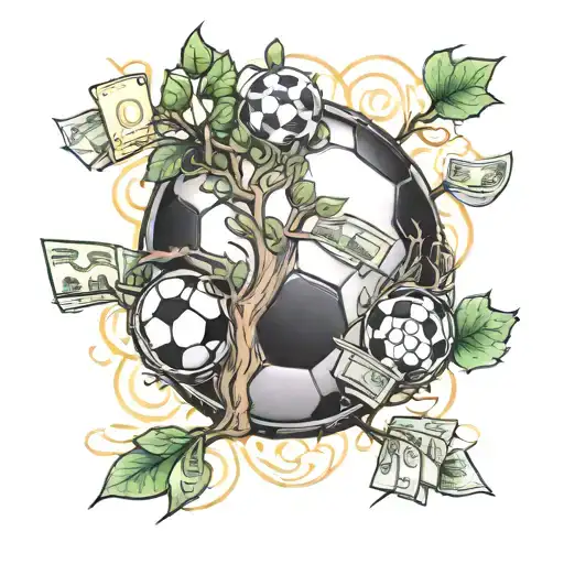 A Soccer Ball Morphing Into A Family Tree With Money Leaves
