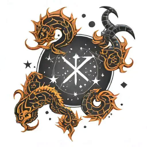 Capricorn And Scorpio Constellation Merging Together