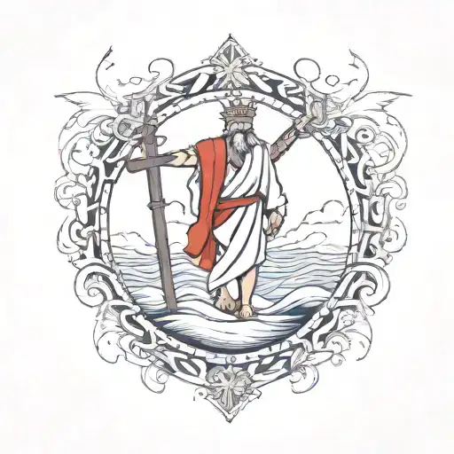 Walking Departing The Red Sea Walking Up To The Cross With The Crown Hanging