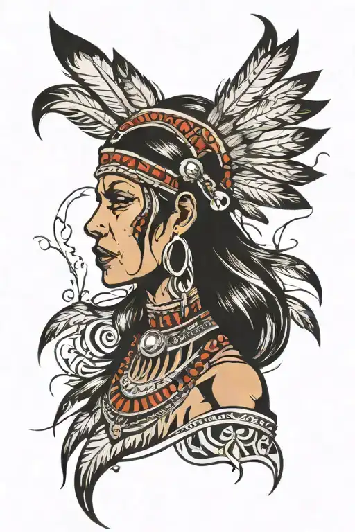 Evil Native American Woman Face