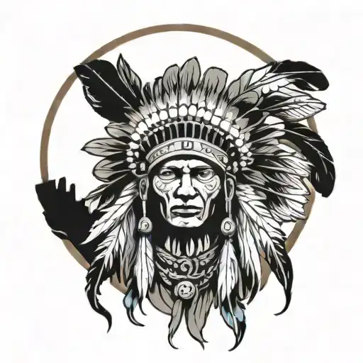 Indian Headress Facing East Side