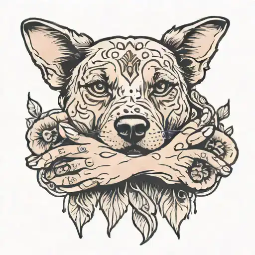 Woman Holding Dog Paw