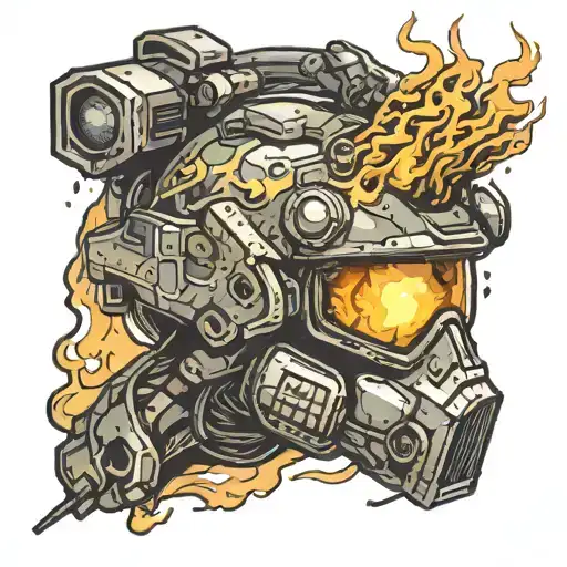 Odst Sniper Helmet Engulfed In Flames