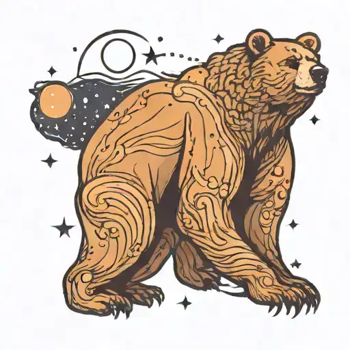 A Bear Looking At The Big Dipper Constellation