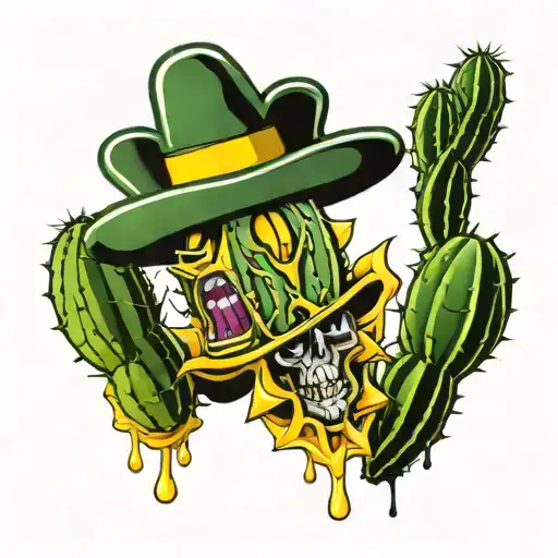 Nacho Cheese Dripping On Cactus