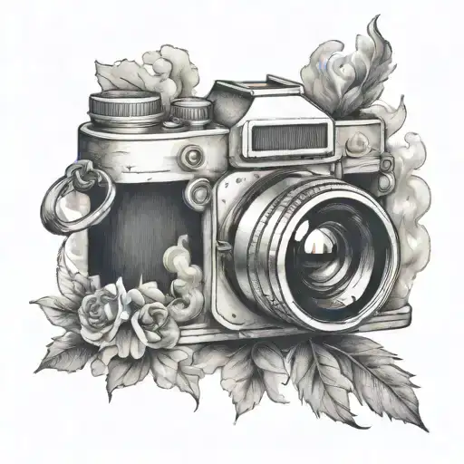 Camera With Smoke Rolling Out Of The Lens