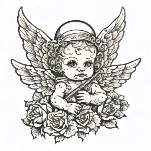 Baby Cherub Angel With Ski Mask