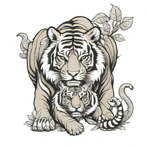 Tiger And Elephant