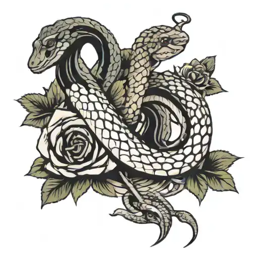 Snake And Roses