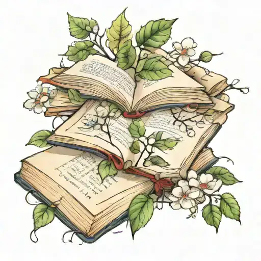 Book With Nature Springing Out Of It's Pages