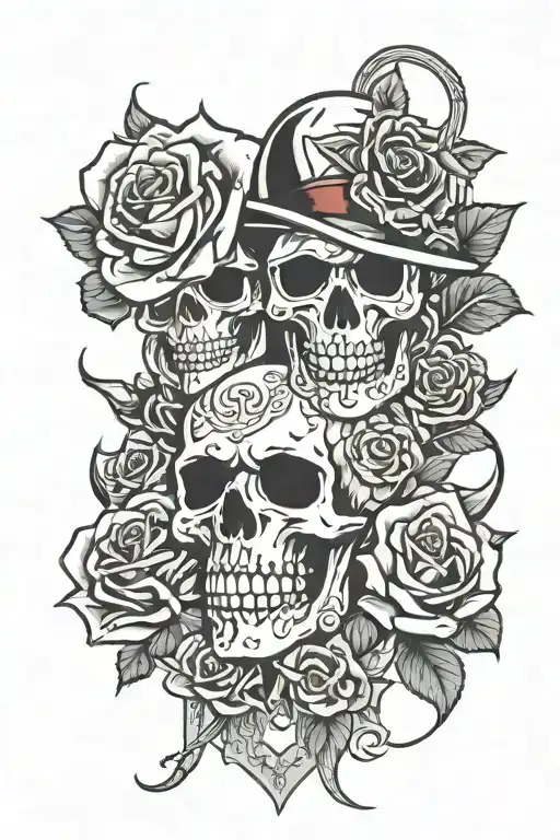 Guns Roses Money Skulls