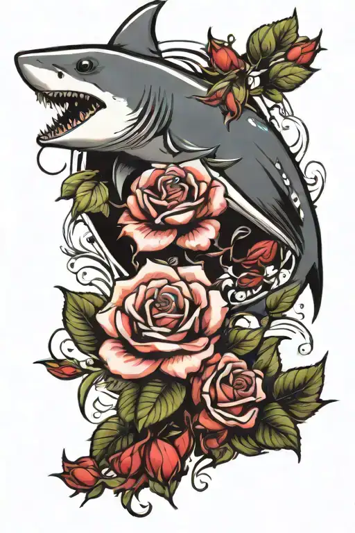 Shark And Roses