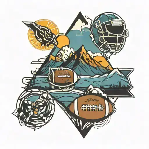 Football Life Mountains Family Sun