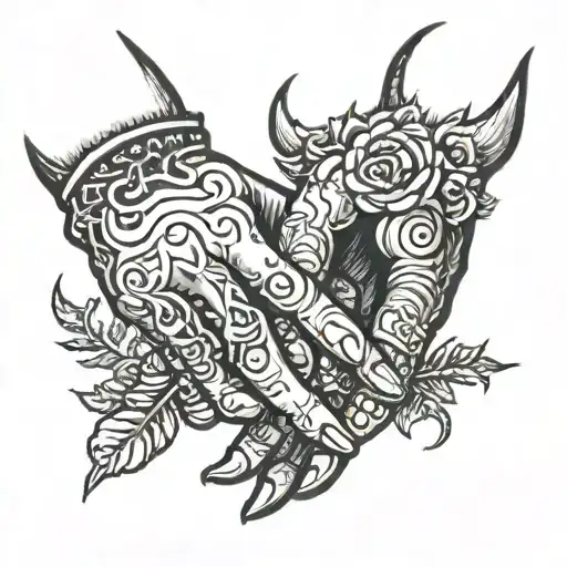 Demon Hand Holding A Females Hand Holding Hands