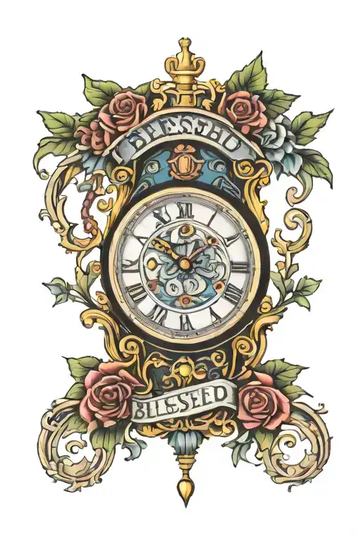 Roman Clock And The Word Blessed And The Year 2007