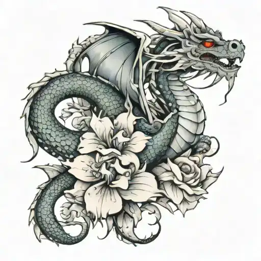 Dragon And Flowers