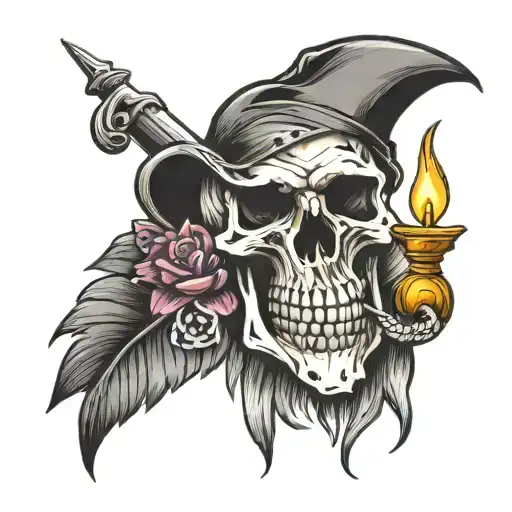 Skull With Candle