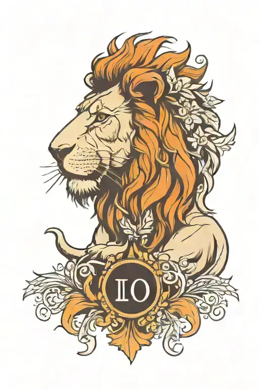Lion With A Date On Roman Numbers On The Upper Part