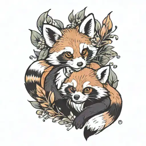 Red Panda And Fox