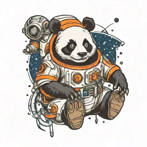 Panda Wearing Space Suit