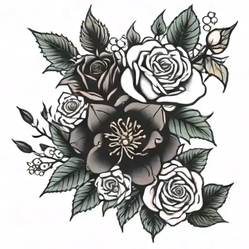 Rose And Honeysuckle Bouquet