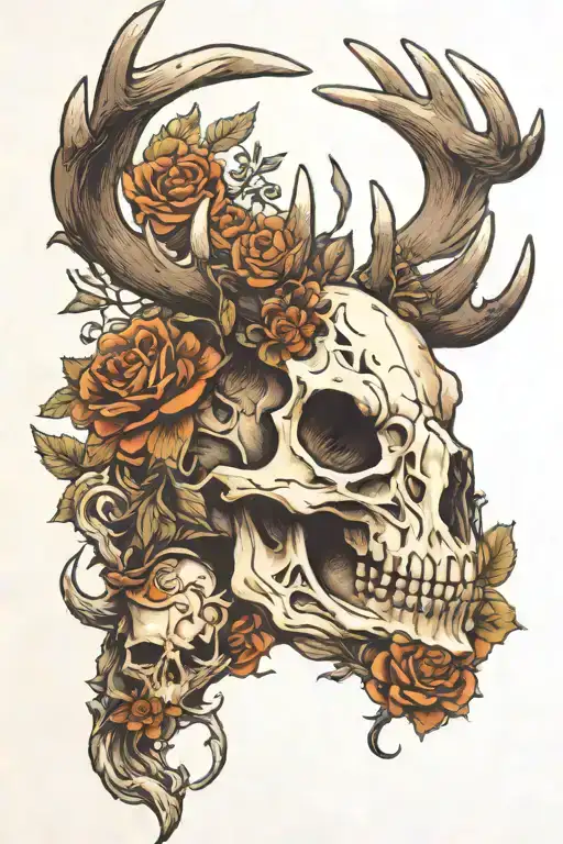 Deer Skull With Antlers