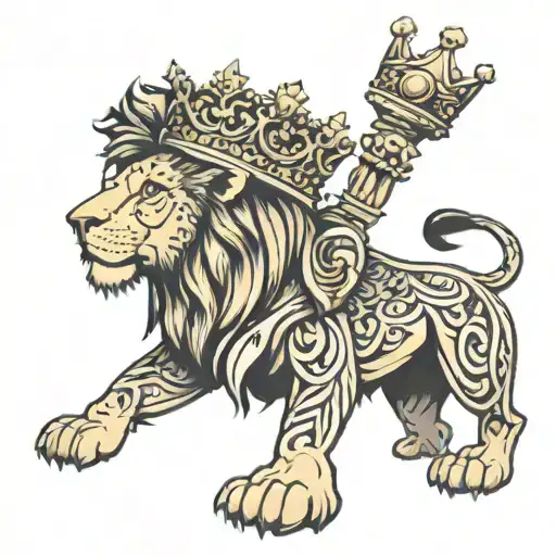 Lion Wearing A Crown