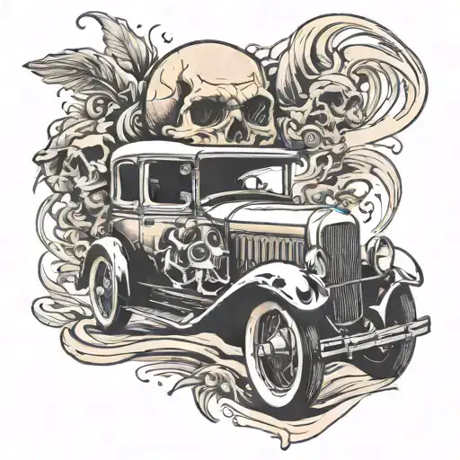 Skull And Car Speeding