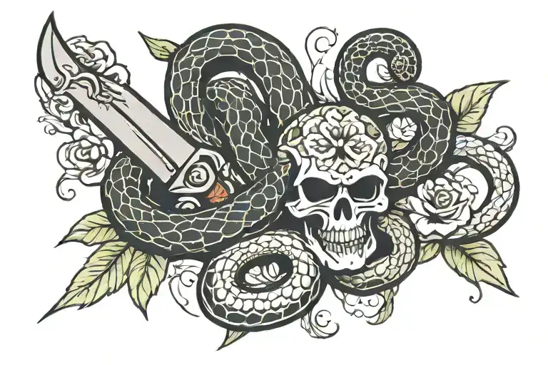 Knife With Snake