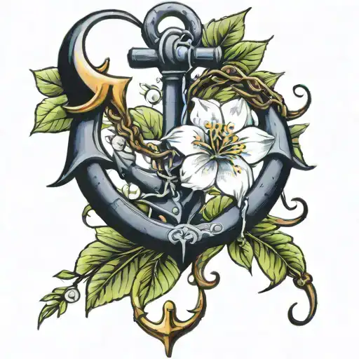 Anchor And Jasmine Flower