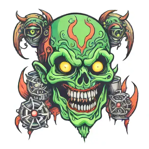 90'S Horror Color Shoulder