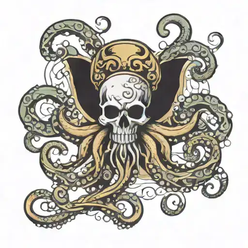 Kraken Whit Skulls