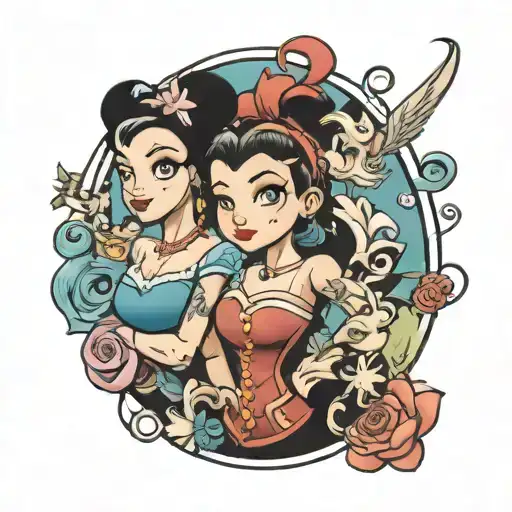 Disney Characters Background Elements