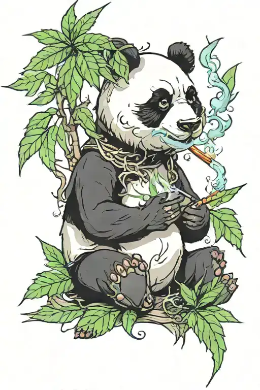 Panda Smoking Weed