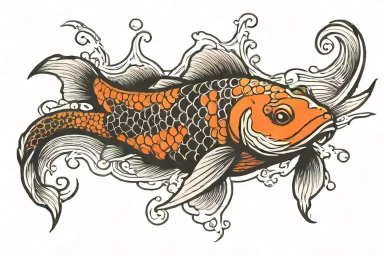 Koi Fish Swimming