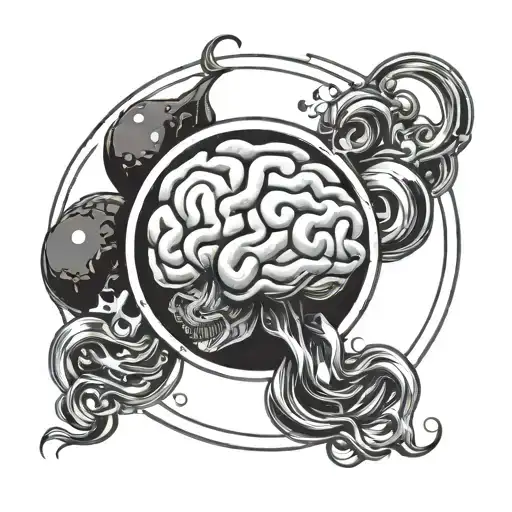 Brain By Itself With Planet Ring Around It Like Its A Planet