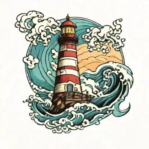 Lighthouse Wave Crashing