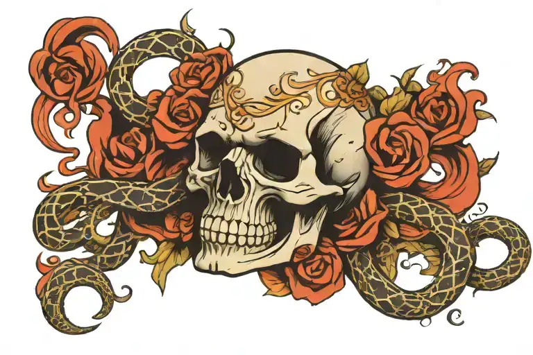 Depression Skull With Snake