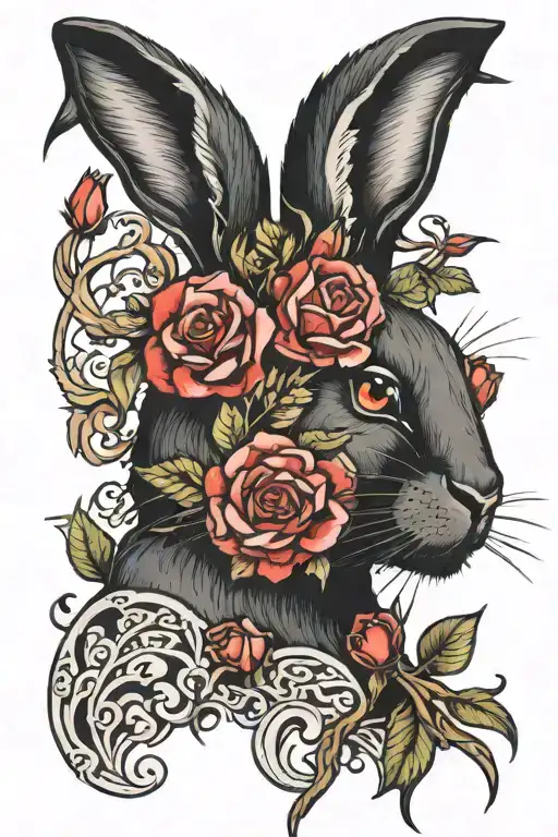 Black Rabbit Looking