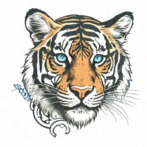 Tiger With Blue Eyes