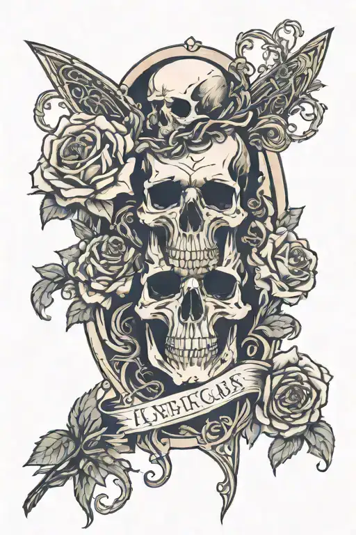 Tarot Card Skull And Rosses Arm
