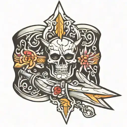 Bracelet With Daggers Tattoo On An Arm