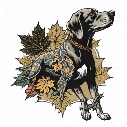 Hound And Maple Leaf